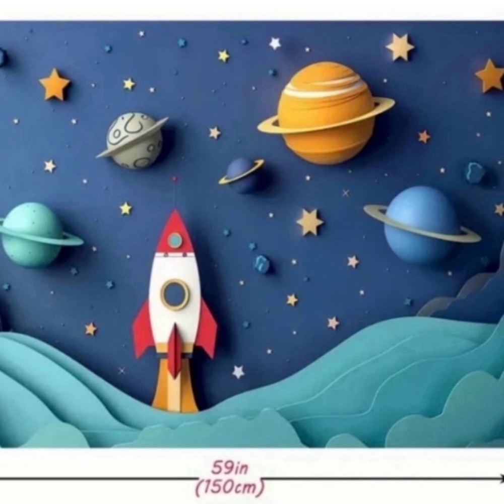 Colorful Space-Themed Wall Decor